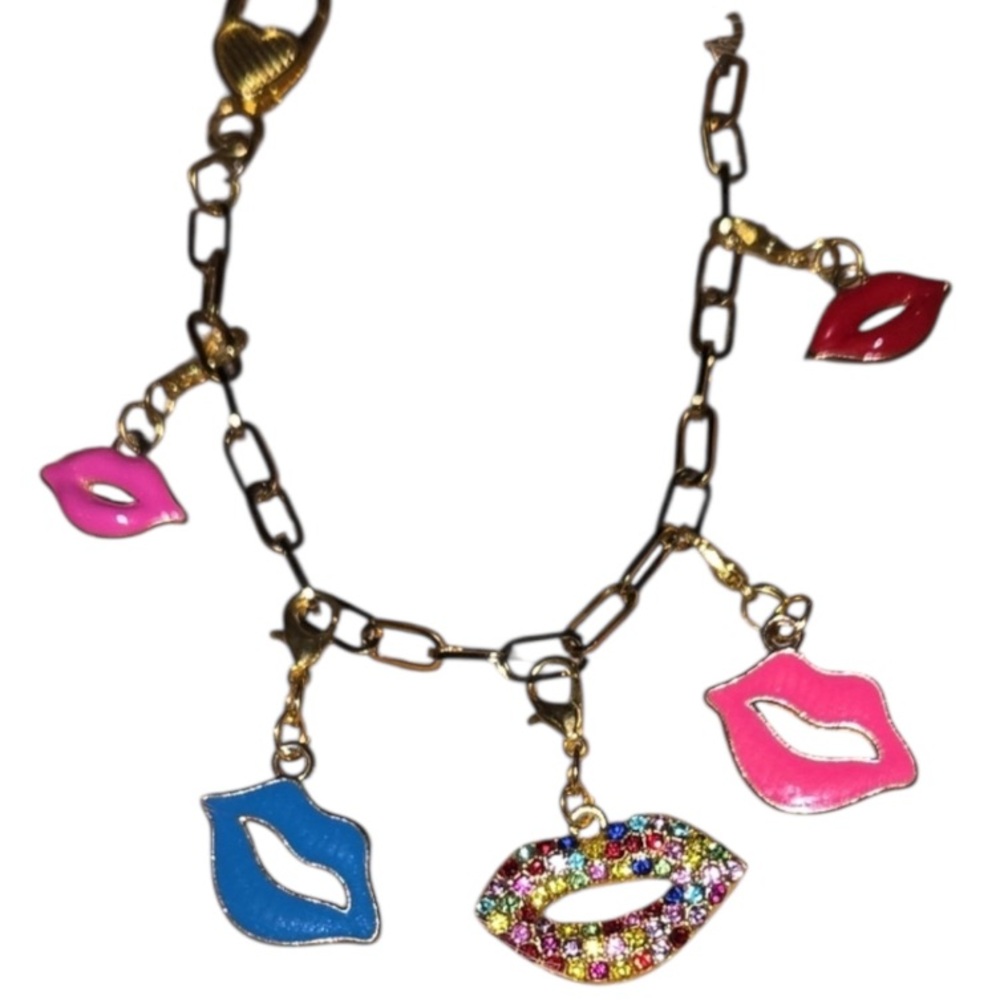 Colorful Lip Multi-Charm Bag Charm
